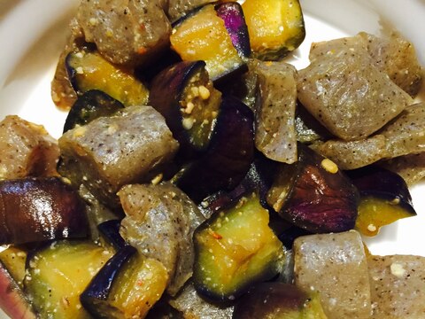 【常備菜】こんにゃくとなすの味噌炒め